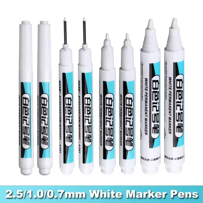 Painting Supplies - 0.7/1.0/2.5MM White Permanent Marker Pens Markers