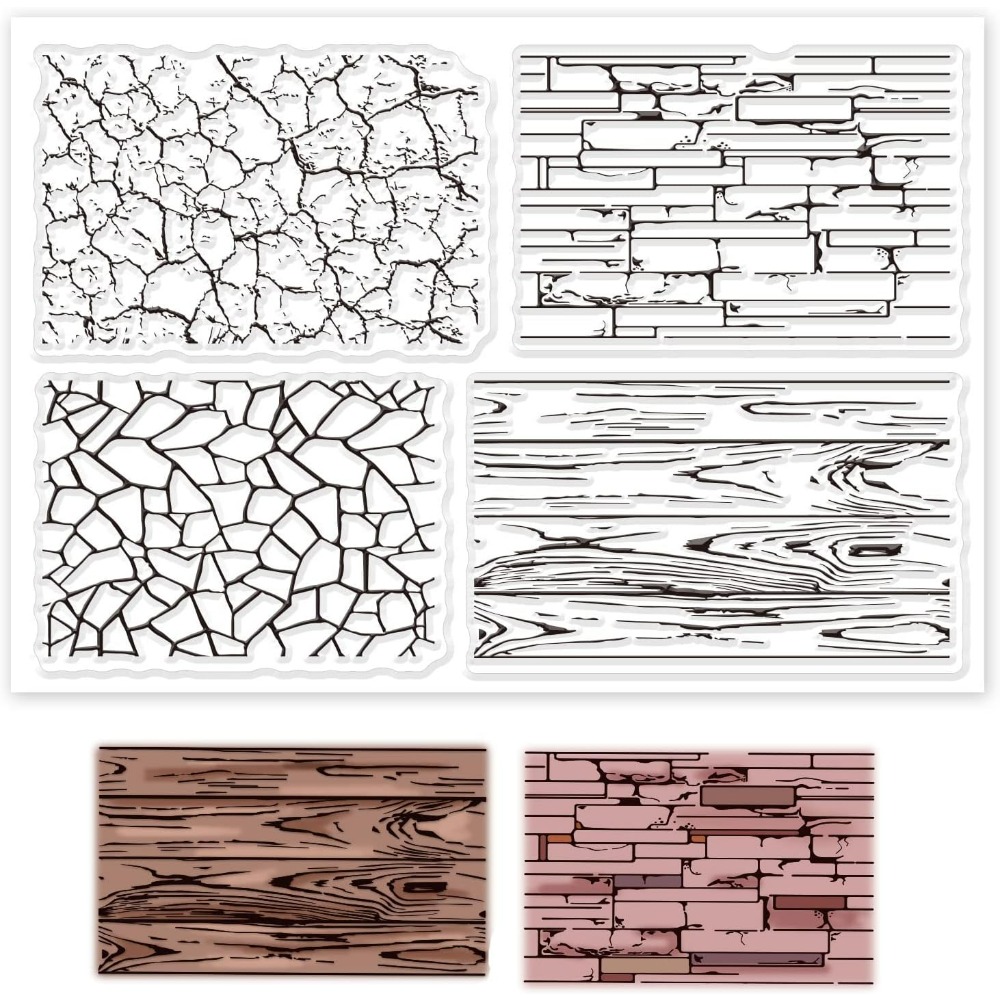 Clear Silicone Stamps For Card Making - Texture Background Silicone Clear Stamps Wall