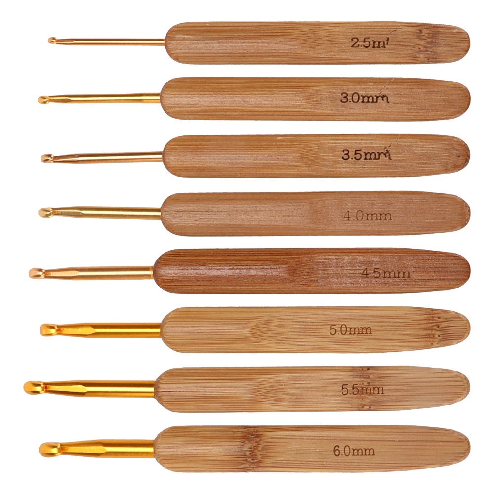 8pcs 2.5-6mm Sizes Crochet Hoo - đánh giá và giá Wooden Crochet Hooks Ergonomic Handle